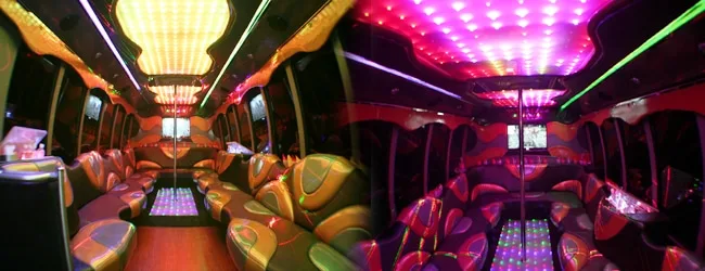 Interior of the Ford F550 party bus