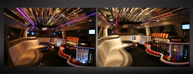 Interior of a Hummer H2 stretch limousine